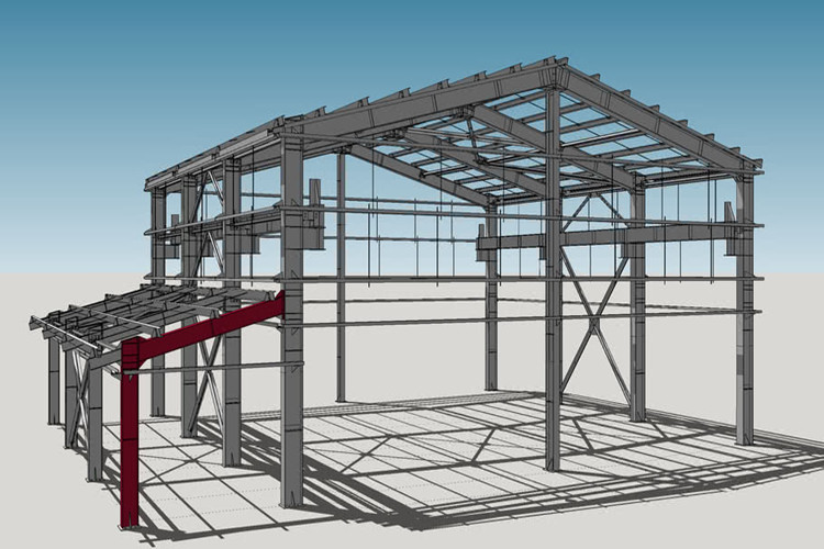 Structure en acier personnalisée d'entrepôt léger avec dessin CAO